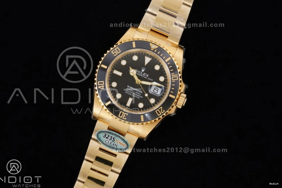 Bracelet On LN Best 1:1 Dial Black YG Submariner Edition 126618 YG SH3235 Clean 0407